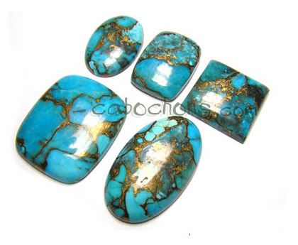 Copper Blue Turquoise Gemstone Cabochons : J-Cabochons Wholesale